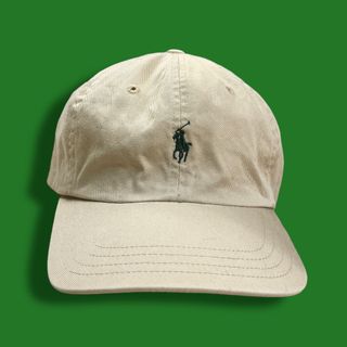 ポロラルフローレン(POLO RALPH LAUREN)の90s ポロラルフローレン ベースボールキャップ ストラップバック ベージュ(キャップ)