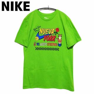 NIKE - ナイキ　NIKE  Tシャツ 半袖 　メンズ　グリーン　緑　ロゴ　猫　バラ