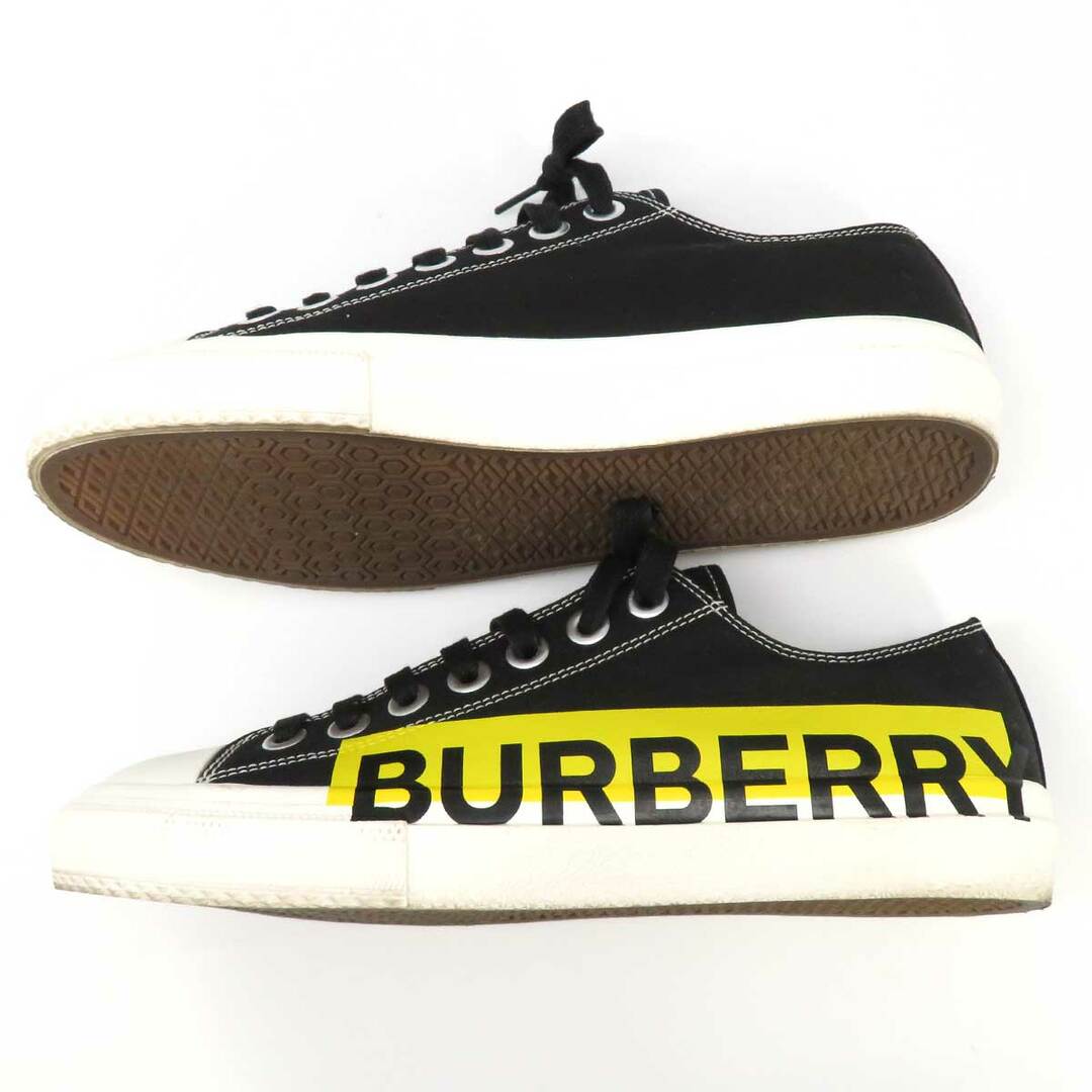 BURBERRY(バーバリー)のバーバリー サイドロゴ キャンバス スニーカー レディース ブラック BURBERRY 【中古】 【アパレル・小物】 レディースの靴/シューズ(スニーカー)の商品写真