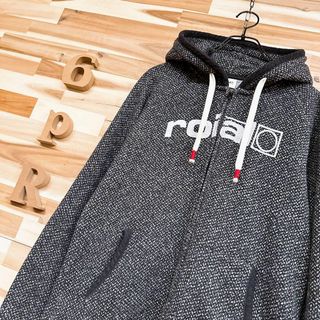 ロイヤル(roial)の【ロイアル】roial メッシュ編み込み柄 パーカー サーフィン M グレー×白(パーカー)