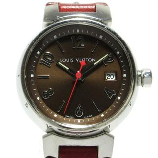 ルイヴィトン(LOUIS VUITTON)のLOUIS VUITTON(ヴィトン) 腕時計 タンブール モノグラム Q1220 レディース 革ベルト ダークブラウン(腕時計)
