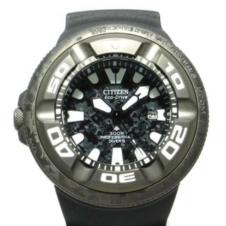 CITIZEN - CITIZEN(シチズン) 腕時計美品  PROMASTER/プロマスター BJ8056-01E メンズ MARINEシリーズ/ゴジラコラボ/エコドライブ 黒×カーキ