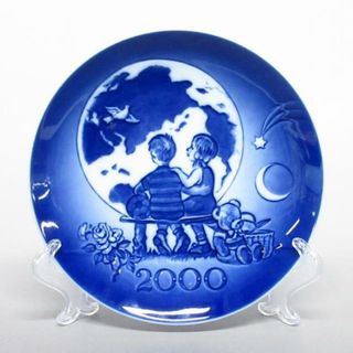 ロイヤルコペンハーゲン(ROYAL COPENHAGEN)のROYAL COPENHAGEN(ロイヤルコペンハーゲン) プレート新品同様  - ブルー 2000年/ミレニアムプレート 陶器(食器)