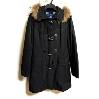 バーバリーブルーレーベル(BURBERRY BLUE LABEL)のBurberry Blue Label(バーバリーブルーレーベル) ダッフルコート サイズ40 M レディース - 黒 長袖/ファー/中綿/冬(ダッフルコート)