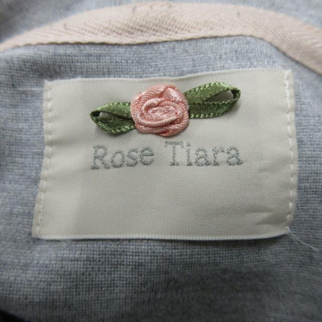 Rose Tiara(ローズティアラ)のRose Tiara(ローズティアラ) パーカー サイズ42 L レディース美品  - ライトグレー 長袖/ジップアップ/ビジュー/フラワー(花) レディースのトップス(パーカー)の商品写真