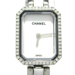 CHANEL - CHANEL(シャネル) 腕時計 プルミエール H2132 レディース SS×ホワイトセラミック/ダイヤベゼル/プッシュリューズ 白