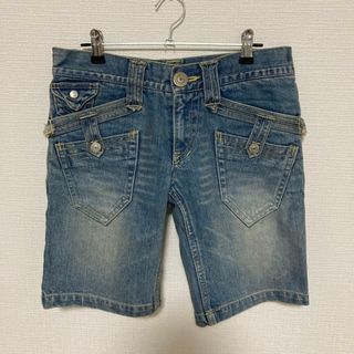 🌟エッジオンオール デニムショートパンツ【XS】size0 ブルー 綿 コットン(ショートパンツ)