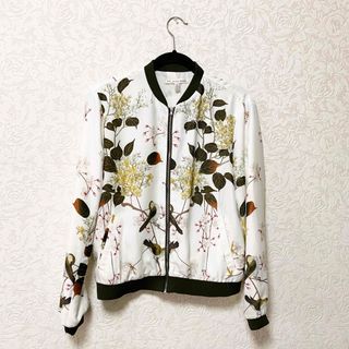 ザラ(ZARA)のZARA trf outerwear 桜 鶯 総柄 ブルゾン 羽織 ジャケット(ブルゾン)