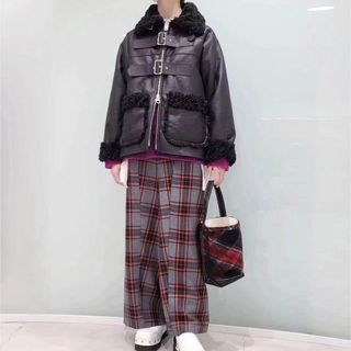 トリココムデギャルソン(tricot COMME des GARCONS)のtao COMME des GARCONSフェイクファームートンジャケット (ライダースジャケット)