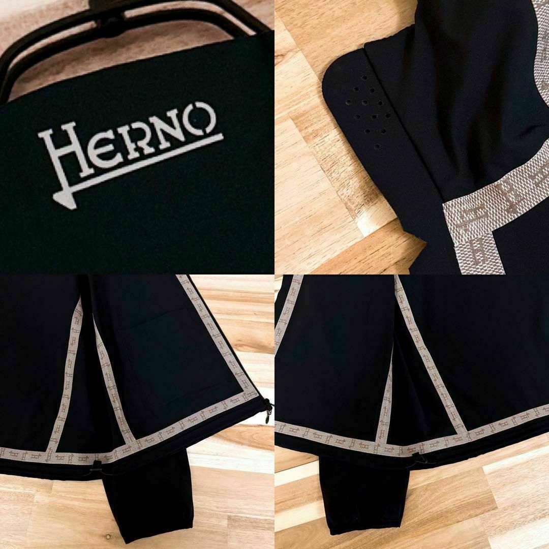 HERNO(ヘルノ)の【ヘルノ】ハイパーストレッチ ジップアップ フーディー ジャケット 黒×ベージュ メンズのジャケット/アウター(マウンテンパーカー)の商品写真