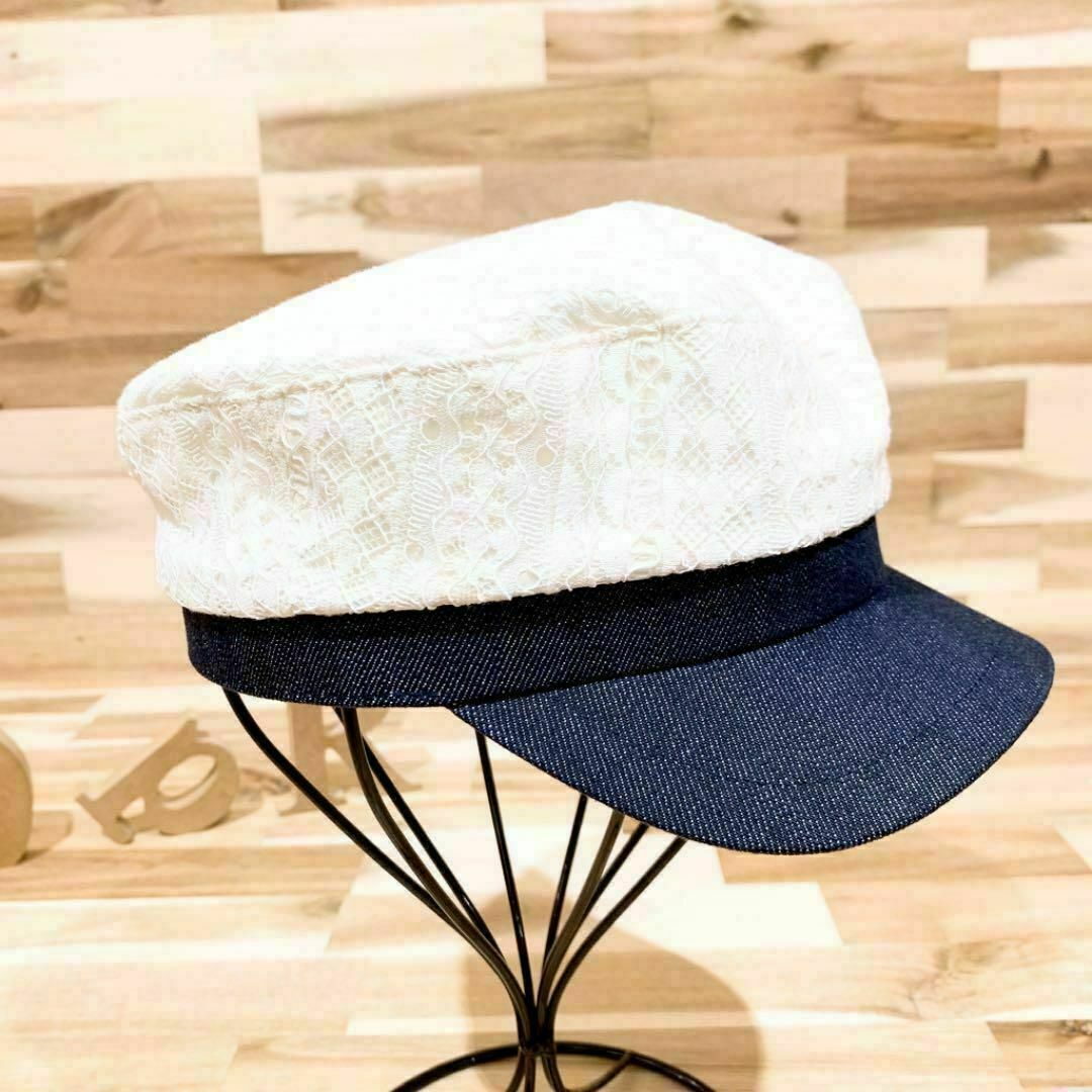 大人おしゃれ【シャポードオー】Chapeau d' O レース キャスケット 白 レディースの帽子(キャスケット)の商品写真