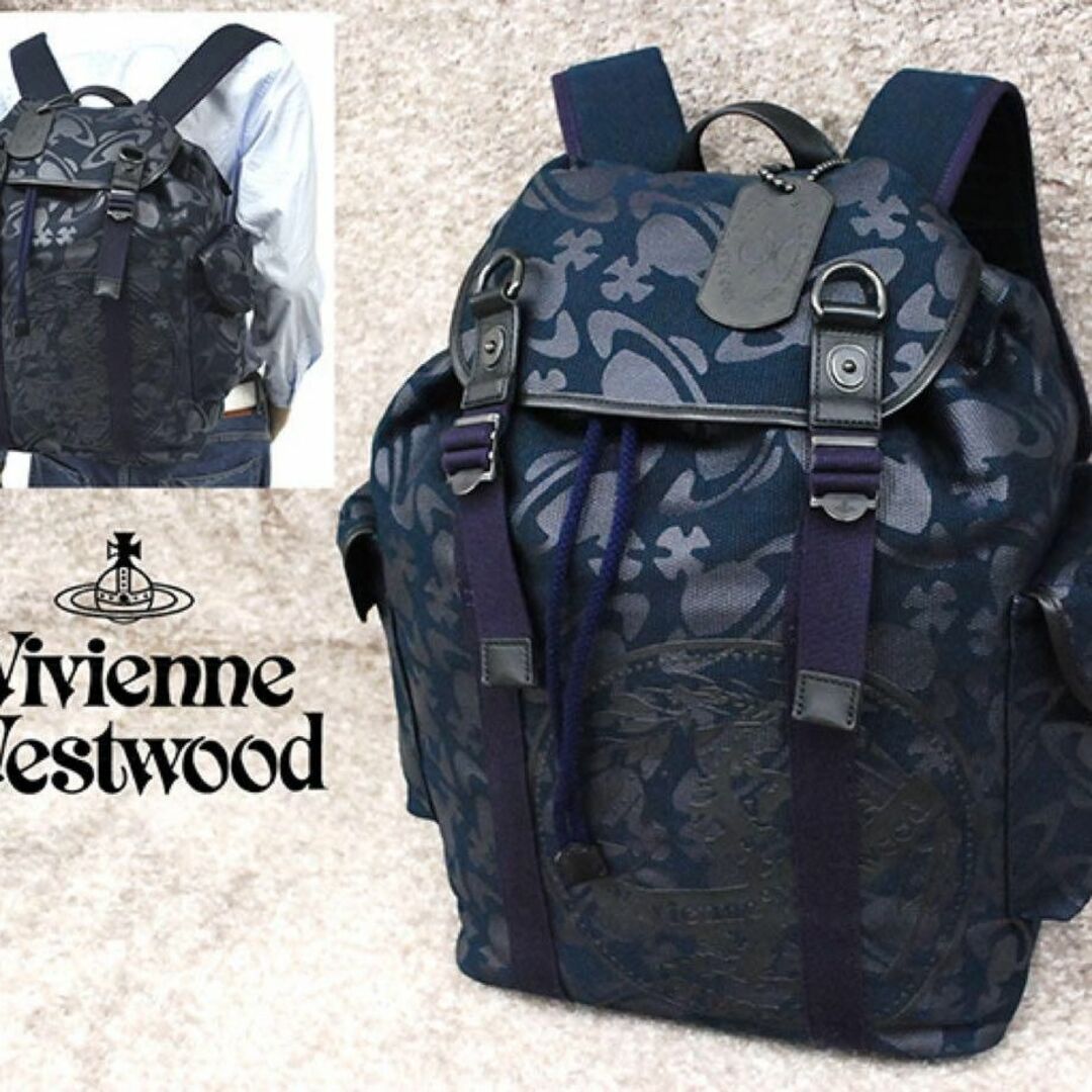 ♦︎マチ約15オーブの総柄☆ Vivienne Westwood リュック