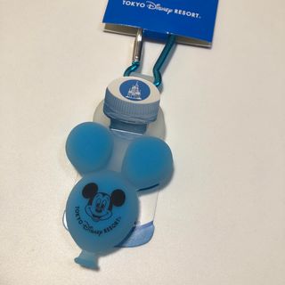 ディズニー(Disney)のディズニー　ペットボトルホルダー　カラビナ　ミッキー　バルーン　水色　ブルー(キャラクターグッズ)