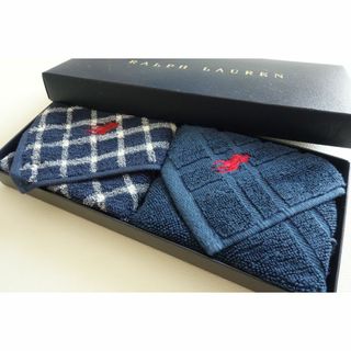 ラルフローレン(Ralph Lauren)の新品 RALPH LAUREN ラルフローレン メンズタオルハンカチセット 箱付(タオル/バス用品)