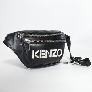 ケンゾー(KENZO)の【美品】KENZO ショルダーバッグ　ボディバッグ　レザー　ロゴ(ボディーバッグ)