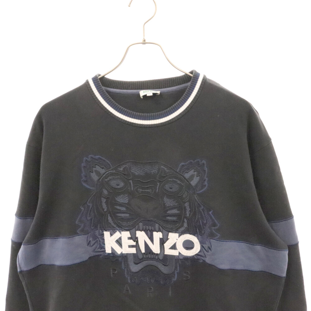 KENZO(ケンゾー)のKENZO ケンゾー タイガーエンブロイダリー クルーネックスウェットトレーナー F765SW0784XB ブラック メンズのトップス(スウェット)の商品写真