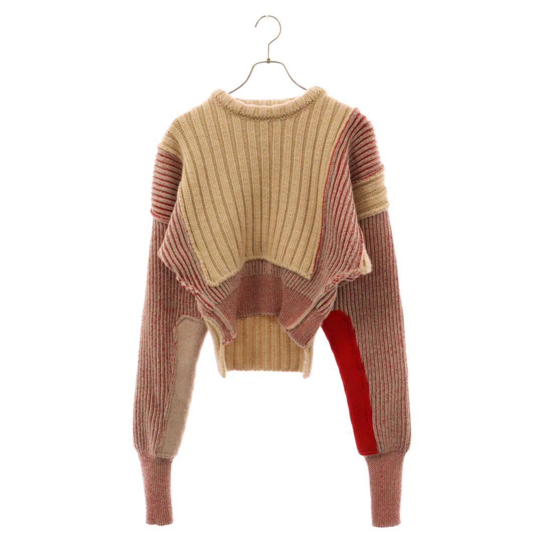 MM6(エムエムシックス)のMM6 Maison Margiela エムエムシックスメゾンマルジェラ 22AW Sprist Sweater S52GP0113 スプライスド セーター クロップド クルーネックニット ベージュ レディース レディースのトップス(ニット/セーター)の商品写真