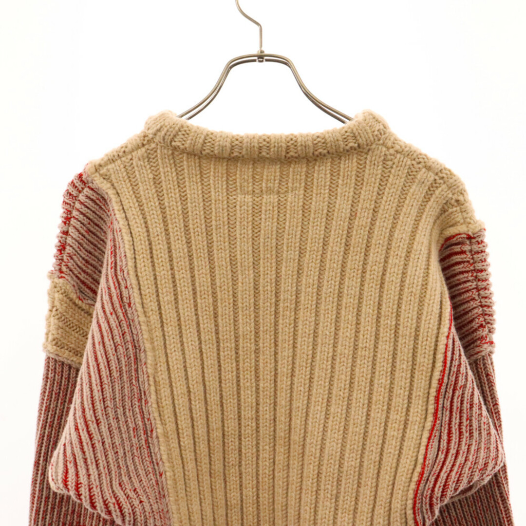 MM6(エムエムシックス)のMM6 Maison Margiela エムエムシックスメゾンマルジェラ 22AW Sprist Sweater S52GP0113 スプライスド セーター クロップド クルーネックニット ベージュ レディース レディースのトップス(ニット/セーター)の商品写真