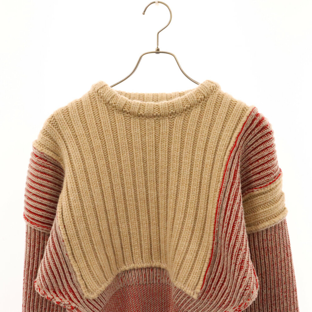 MM6(エムエムシックス)のMM6 Maison Margiela エムエムシックスメゾンマルジェラ 22AW Sprist Sweater S52GP0113 スプライスド セーター クロップド クルーネックニット ベージュ レディース レディースのトップス(ニット/セーター)の商品写真