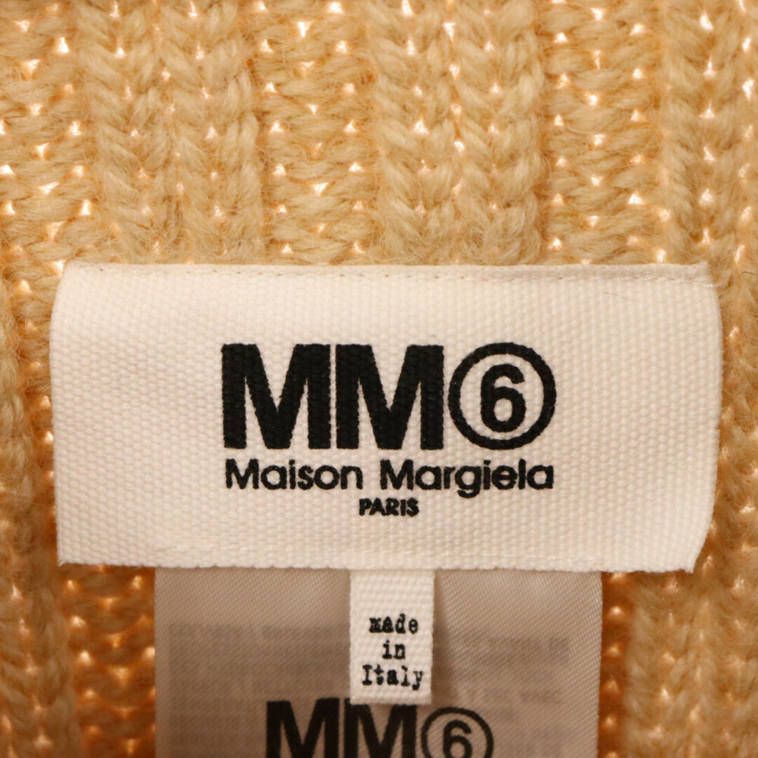 MM6(エムエムシックス)のMM6 Maison Margiela エムエムシックスメゾンマルジェラ 22AW Sprist Sweater S52GP0113 スプライスド セーター クロップド クルーネックニット ベージュ レディース レディースのトップス(ニット/セーター)の商品写真