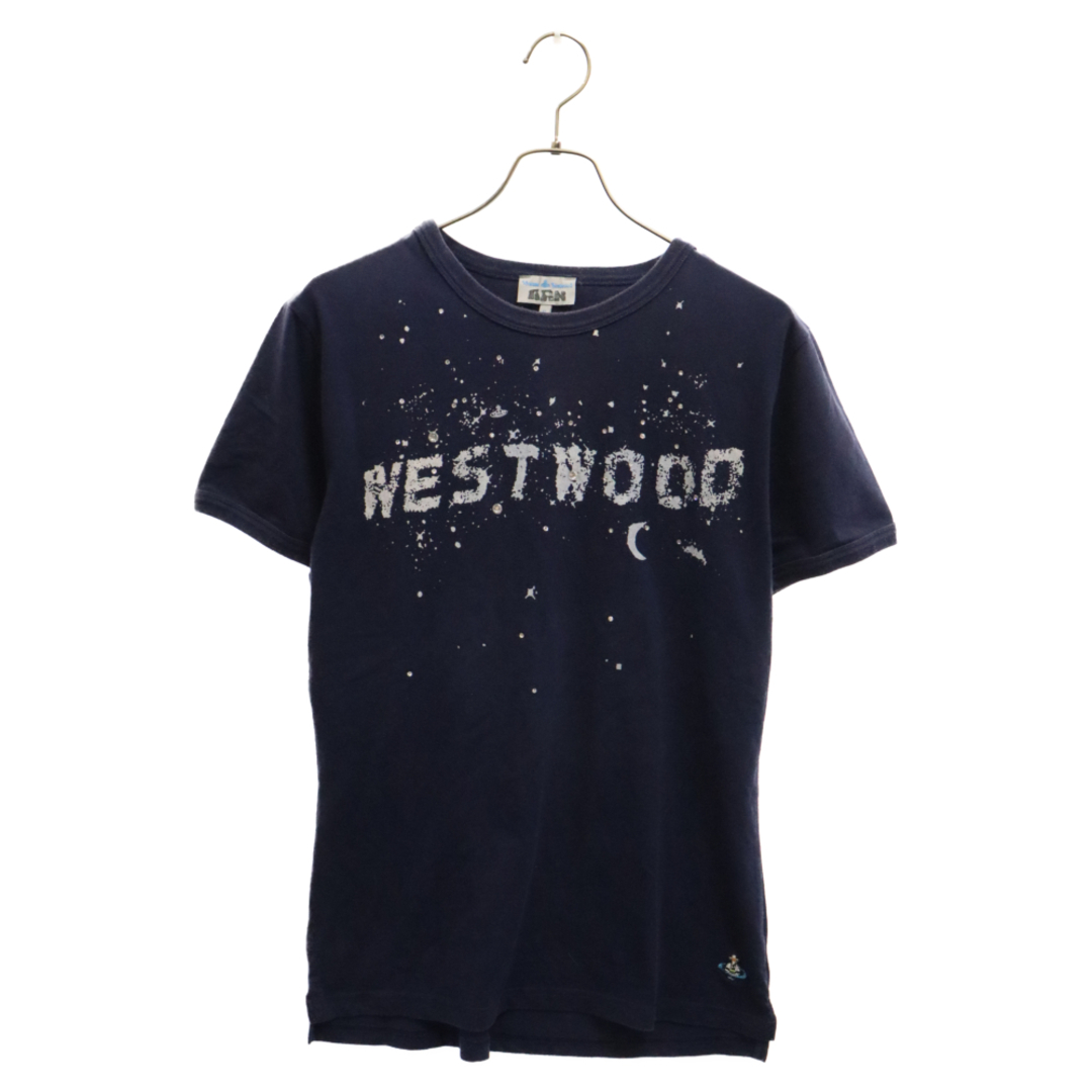 Vivienne Westwood(ヴィヴィアンウエストウッド)のVivienne Westwood MAN ヴィヴィアンウエストウッドマン 90s スパンコール 装飾 半袖カットソー プリント 半袖Tシャツ ネイビー メンズのトップス(Tシャツ/カットソー(半袖/袖なし))の商品写真