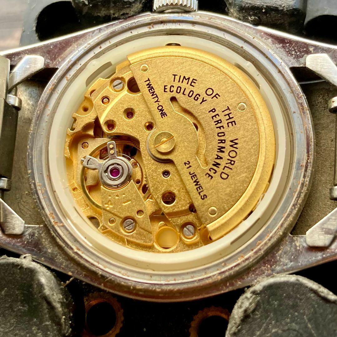 ELGIN(エルジン)の【動作品】エルジン ELGIN メンズ 腕時計 自動巻き 男性 ブルー アメリカ メンズの時計(腕時計(アナログ))の商品写真