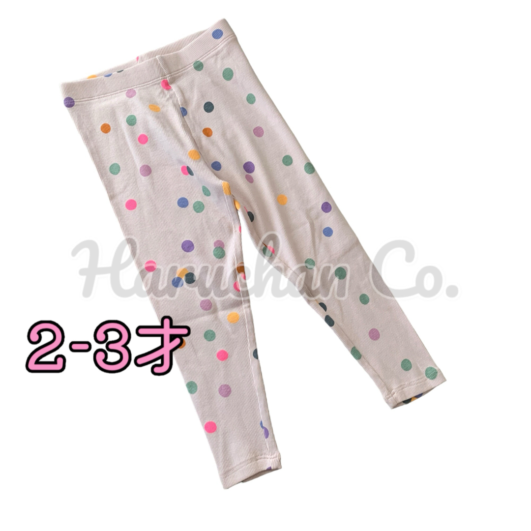 NEXT(ネクスト)の●未使用●2-3才　カラフルドット柄　リブ　レギンス キッズ/ベビー/マタニティのキッズ服女の子用(90cm~)(パンツ/スパッツ)の商品写真