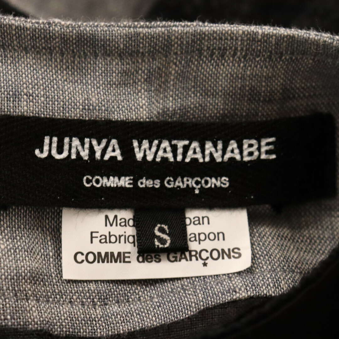 JUNYA WATANABE COMME des GARCONS(ジュンヤワタナベコムデギャルソン)のJUNYA WATANABE COMME des GARCONS ジュンヤワタナベ コムデギャルソン レース切り替え リネン ひざ下 長袖ワンピース ブラック/グレー JG-O044 レディース レディースのワンピース(ロングワンピース/マキシワンピース)の商品写真