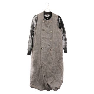 ジュンヤワタナベコムデギャルソン(JUNYA WATANABE COMME des GARCONS)のJUNYA WATANABE COMME des GARCONS ジュンヤワタナベ コムデギャルソン レース切り替え リネン ひざ下 長袖ワンピース ブラック/グレー JG-O044 レディース(ロングワンピース/マキシワンピース)