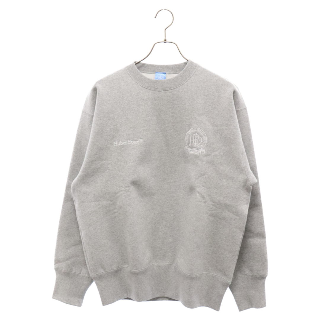 HUBER STORE ヒューバーストア Original Emblem Crewneck Sweatshirt オリジナルエンブレム クルーネックスウェットシャツ トレーナー グレー メンズのトップス(スウェット)の商品写真