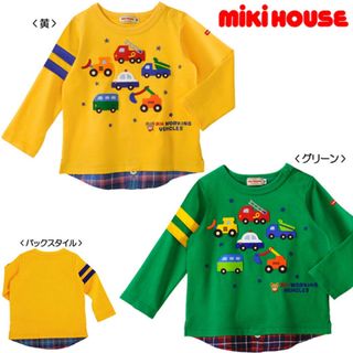 ミキハウス(mikihouse)のミキハウス   働く車柄重ね着風長袖Tシャツ(Tシャツ/カットソー)