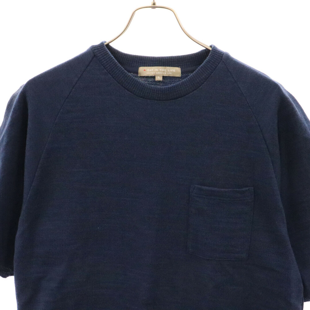 UNITED ARROWS(ユナイテッドアローズ)のUNITED ARROWS ユナイテッドアローズ コットン ポリエステル クルーネック 半袖 ポケット Tシャツ ネイビー メンズのトップス(Tシャツ/カットソー(半袖/袖なし))の商品写真