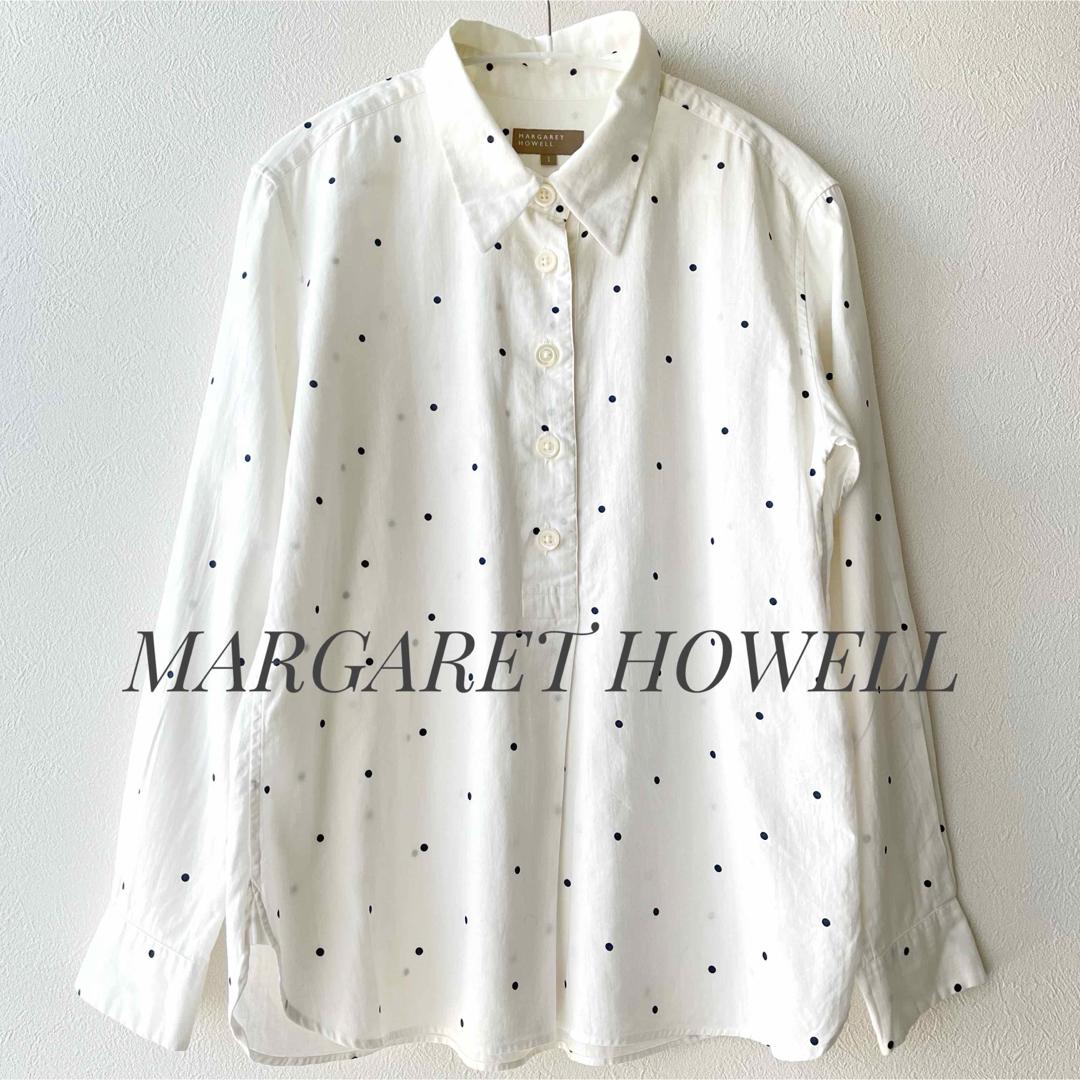 MARGARET HOWELL(マーガレットハウエル)のMARGARET HOWELL  SOFT SPOT PRINT COTTON レディースのトップス(シャツ/ブラウス(長袖/七分))の商品写真