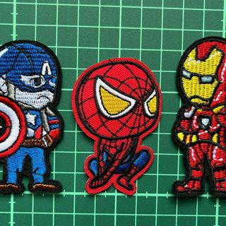 アベンジャーズ刺繍ワッペン　ステッカー　アップリケ　3枚組(各種パーツ)