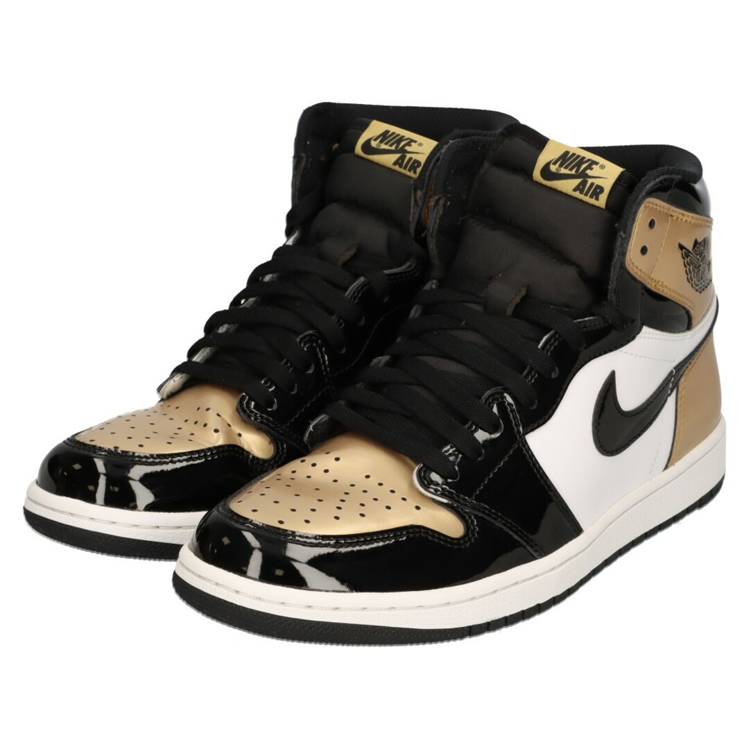 NIKE(ナイキ)のNIKE ナイキ AIR JORDAN 1 RETRO HIGH OG GOLD TOE エアジョーダン1 レトロ ハイ ゴールドトゥ ハイカットスニーカー ホワイト/ブラック/ゴールド US9.5 861428-007 メンズの靴/シューズ(スニーカー)の商品写真