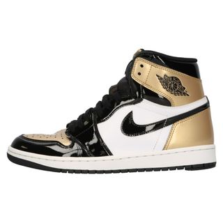 ナイキ(NIKE)のNIKE ナイキ AIR JORDAN 1 RETRO HIGH OG GOLD TOE エアジョーダン1 レトロ ハイ ゴールドトゥ ハイカットスニーカー ホワイト/ブラック/ゴールド US9.5 861428-007(スニーカー)