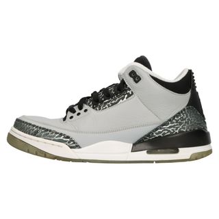 ナイキ(NIKE)のNIKE ナイキ AIR JORDAN 3 RETRO WOLF GREY エアジョーダン3 レトロ ウルフグレー ハイカットスニーカーシューズ グレー US9.5 136064-004(スニーカー)