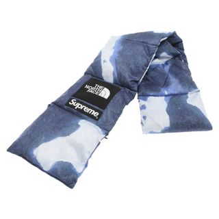 Supreme - SUPREME シュプリーム 21AW×THE NORTH FACE Bleached Denim Print 700-Fill Scarf ブリーチデニムプリント700フィルスカーフ ダウンマフラー ネイビー