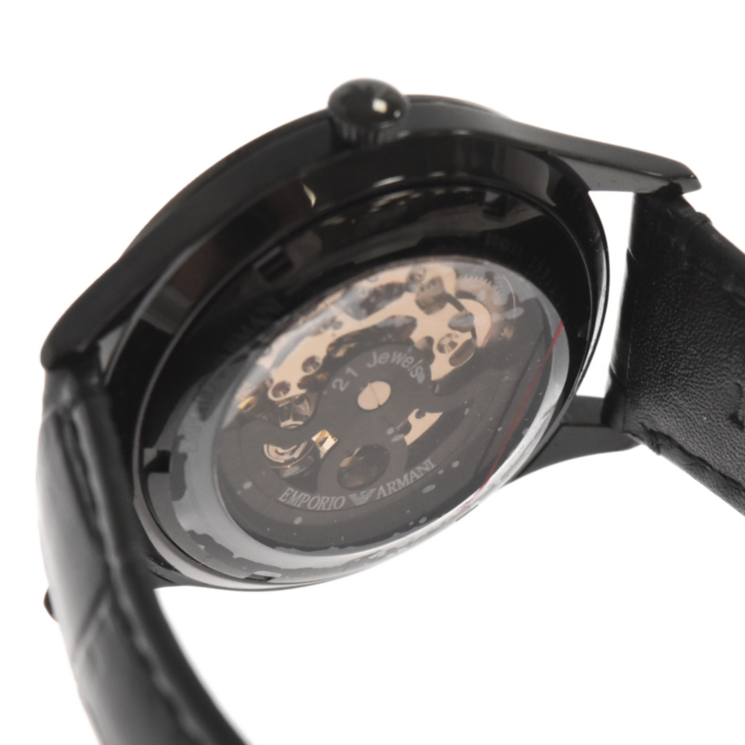 Emporio Armani(エンポリオアルマーニ)のEMPORIO ARMANI エンポリオアルマーニ メカニコ ベータラージ クロコ型押し 自動巻き腕時計 ブラック AR1923 メンズの時計(腕時計(アナログ))の商品写真