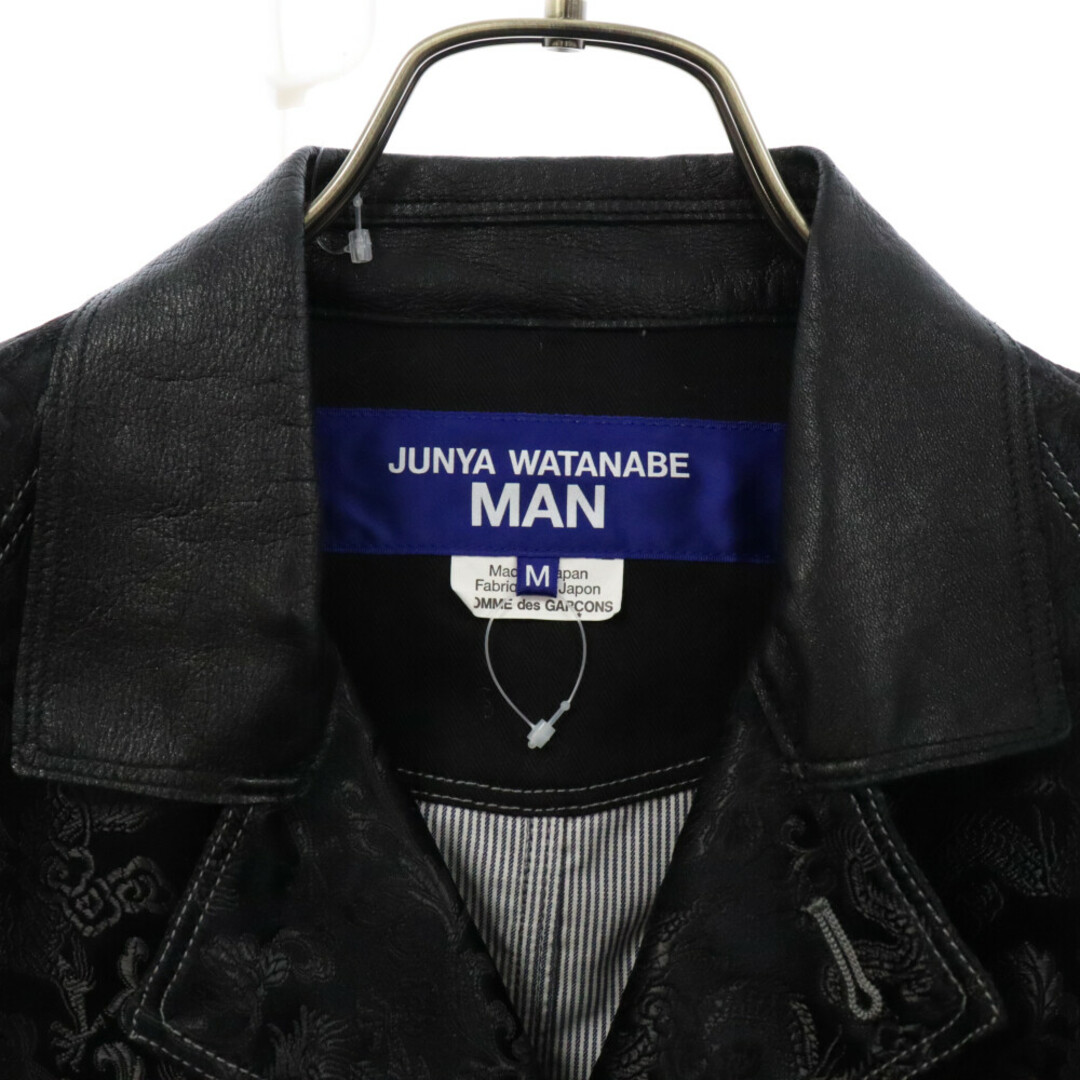 JUNYA WATANABE COMME des GARCONS(ジュンヤワタナベコムデギャルソン)のJUNYA WATANABE COMME des GARCONS ジュンヤワタナベ コムデギャルソン 22SS Jacquard Shop Coat WI-C001 ジャガード フラワー ナイロンロングコート ブラック レース メンズのジャケット/アウター(フライトジャケット)の商品写真