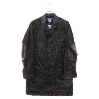 ジュンヤワタナベコムデギャルソン(JUNYA WATANABE COMME des GARCONS)のJUNYA WATANABE COMME des GARCONS ジュンヤワタナベ コムデギャルソン 22SS Jacquard Shop Coat WI-C001 ジャガード フラワー ナイロンロングコート ブラック レース(フライトジャケット)