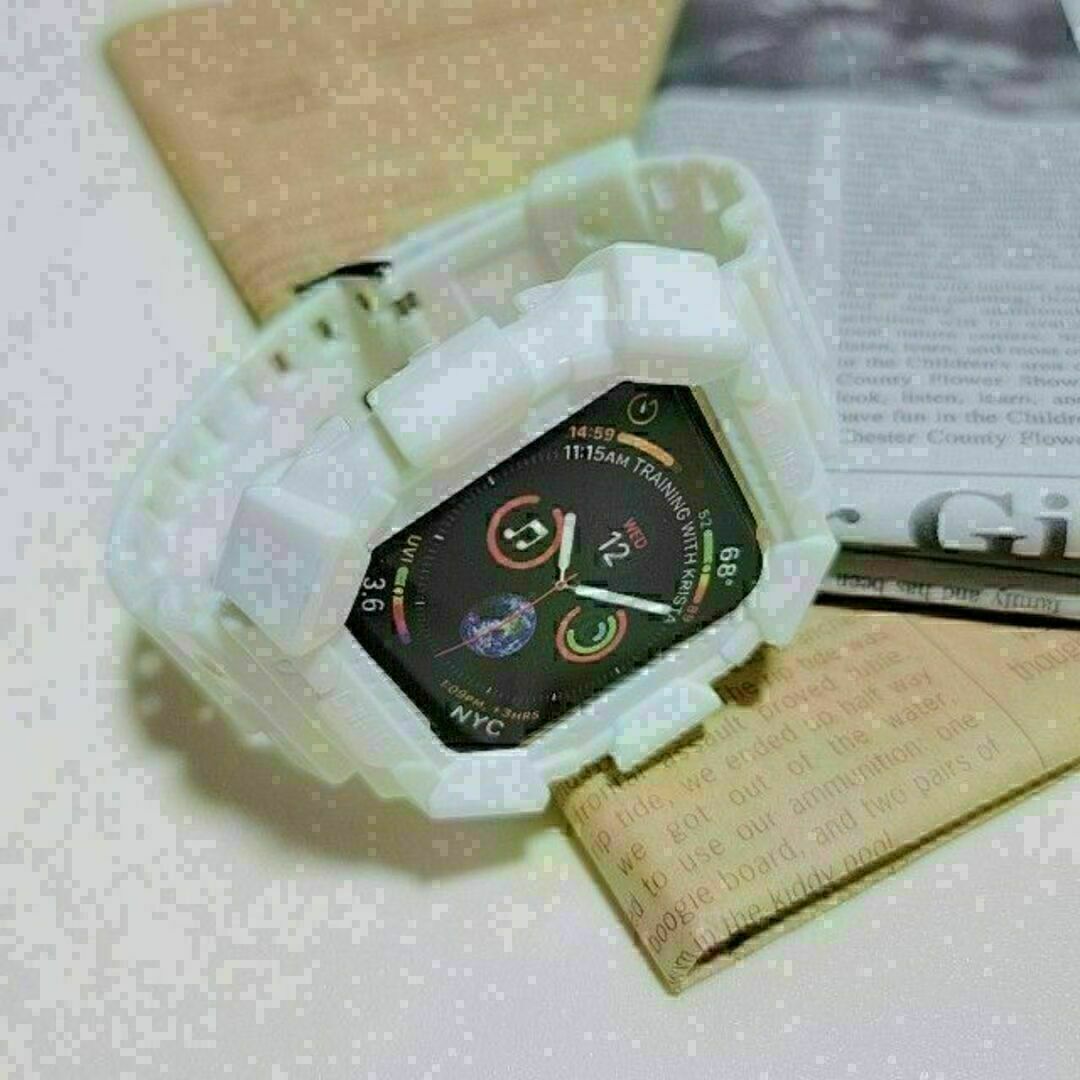 ★Apple Watch バンド　42/44/45mm　白　ベルト　新品★ メンズの時計(ラバーベルト)の商品写真
