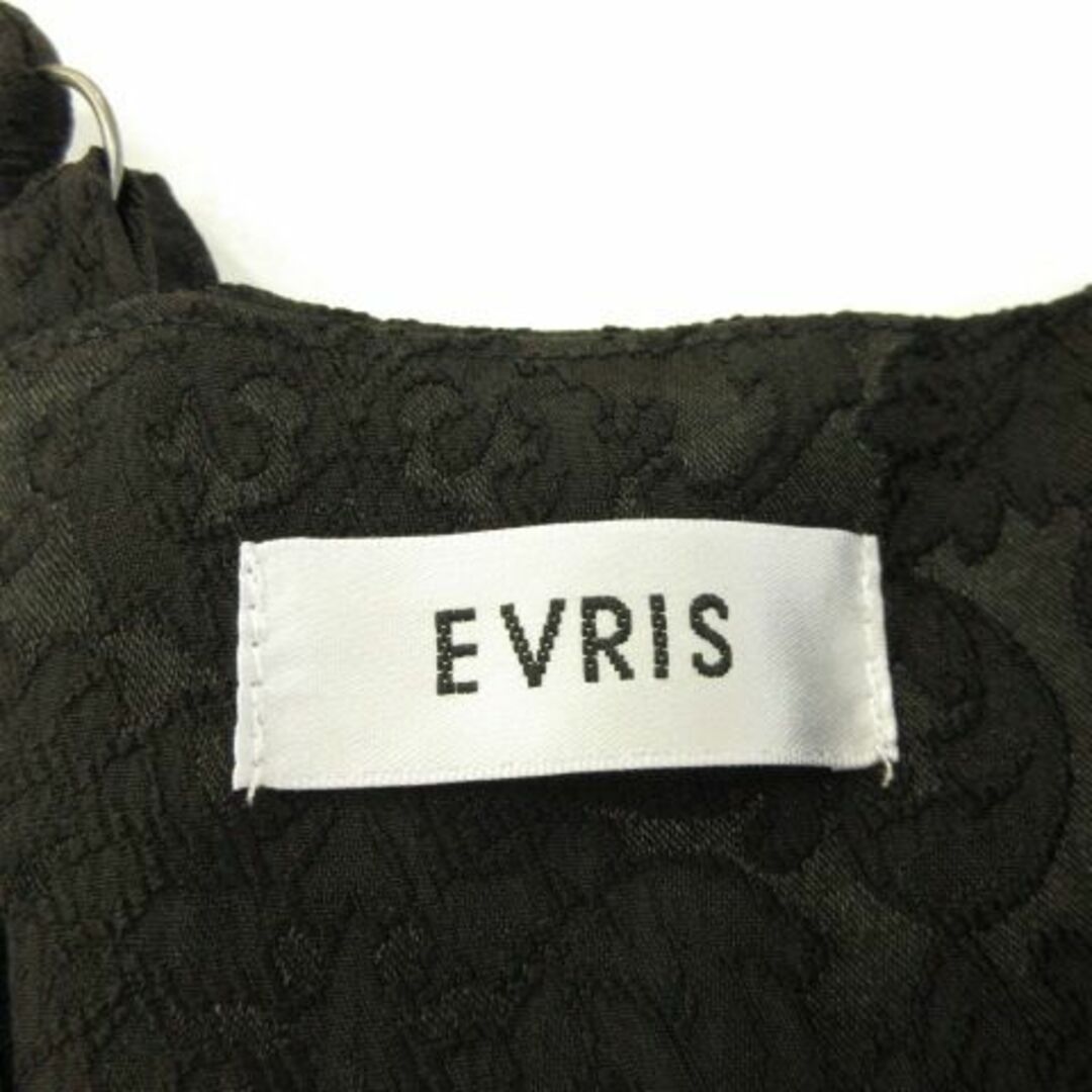 EVRIS(エヴリス)のエヴリス EVRIS キャミワンピース ミニ ストレッチ 総柄 黒 F レディースのワンピース(ミニワンピース)の商品写真