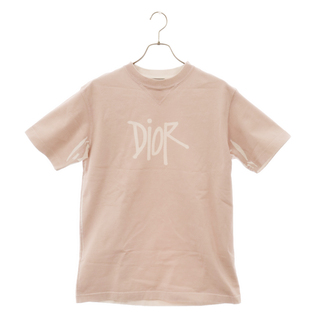 ディオール(Dior)のDIOR ディオール 20AW×Shawn Stussy Front Logo Tee ショーン ステューシー フロントロゴプリント クルーネック 半袖Tシャツ 033J625E0554 ピンク(Tシャツ/カットソー(半袖/袖なし))