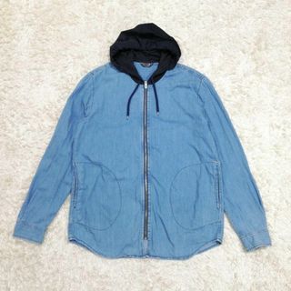 ディーゼル(DIESEL)のDIESEL  デニムシャツ　パーカー　フード付き　大きいサイズ　メンズ　2XL(Gジャン/デニムジャケット)