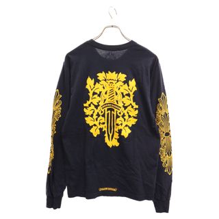 クロムハーツ(Chrome Hearts)のCHROME HEARTS クロムハーツ DGR L/S TEE ダガー バックプリント 長袖Tシャツ カットソー ネイビー/イエロー(Tシャツ/カットソー(七分/長袖))