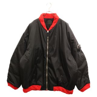 PRADA - PRADA プラダ 21AW Triangular Plate Nylon Bomb Blouson 三角プレート ナイロンボンバーブルゾン ブラック/レッド SGC100 S222 1WQ8