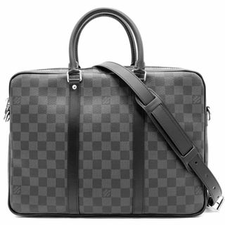 ルイヴィトン(LOUIS VUITTON)のLOUIS VUITTON ルイヴィトン 2WAY ダミエグラフィット ポルトドキュマンヴォワヤージュ PDV PM ビジネスバッグ 肩掛け 斜め掛け ハンドバッグ ショルダーバッグ 鞄 かばん N41478    ブラック 黒 シルバー金具 メンズ 美品【中古品】(ショルダーバッグ)