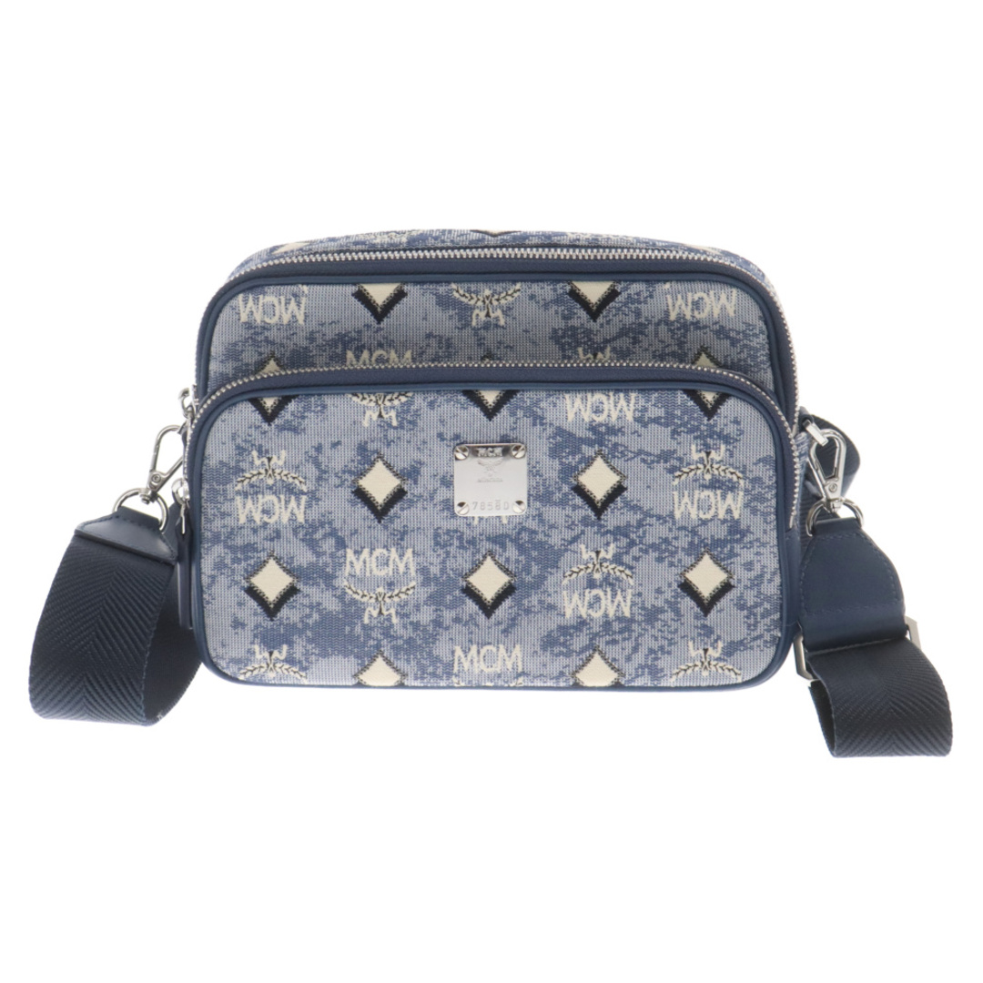 MCM(エムシーエム)のMCM エム シー エム Klassik Vintage Jacquard Monogram Cross Body Small クラシック ヴィンテージ モノグラムクロス ボディ スモールショルダーバッグ ブルー レディースのバッグ(ショルダーバッグ)の商品写真