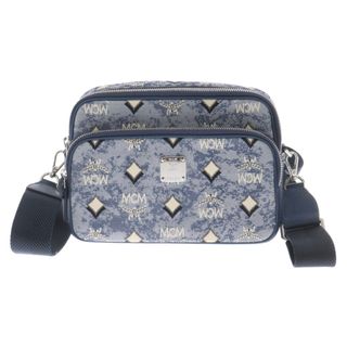 MCM - MCM エム シー エム Klassik Vintage Jacquard Monogram Cross Body Small クラシック ヴィンテージ モノグラムクロス ボディ スモールショルダーバッグ ブルー